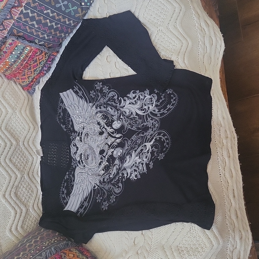 Long sleeve, black/bling shirt